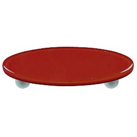 Palacedesigns Brick Red Oval Glass Cabinet Pull - Aluminum Post PA165742